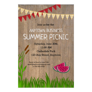 Uitnodiging voor zomerpicknick Rustic Perfect Poster