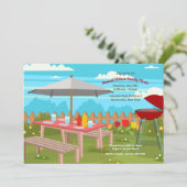 Uitnodiging voor zomerse picknick (Staand voorkant)