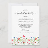 Uitnodiging voor zomerse wilde bloem afstudeerfees (Voorkant)