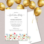 Uitnodiging voor zomerse wilde bloem afstudeerfees