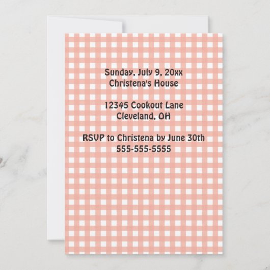 Uitnodiging voor zomertijd BBQ (Achterkant)