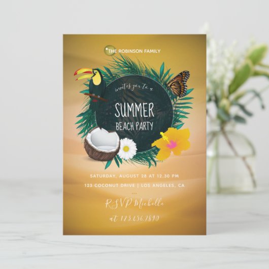 Uitnodiging voor zomervakantie (Staand voorkant)