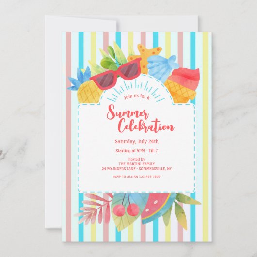 Uitnodiging voor zomerviering (Voorkant)