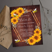 Uitnodiging voor zonnebloemen bruine hommels