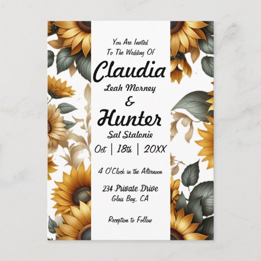 Uitnodiging voor zonnebloempatch (Voorkant)