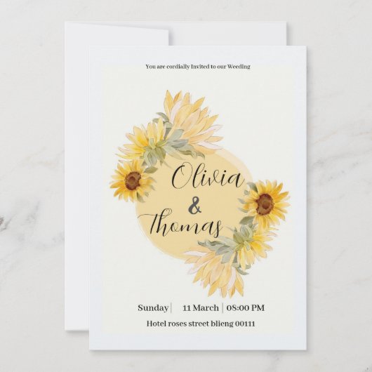 uitnodiging voor zonnebloempitten moderne (Voorkant)