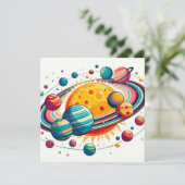 Uitnodiging voor zonnestelsel (Staand voorkant)