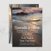 Uitnodiging voor Zonsondergang Strand Bruiloft Sja (Voorkant / Achterkant)