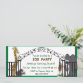 Uitnodiging voor Zoo Party (Staand voorkant)