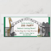 Uitnodiging voor Zoo Party (Voorkant)