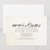 Uitnodiging voor Zoo Safari Bridal Shower (Voorkant / Achterkant)