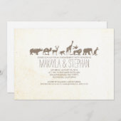 Uitnodiging voor Zoo Safari Engagement Party (Voorkant / Achterkant)