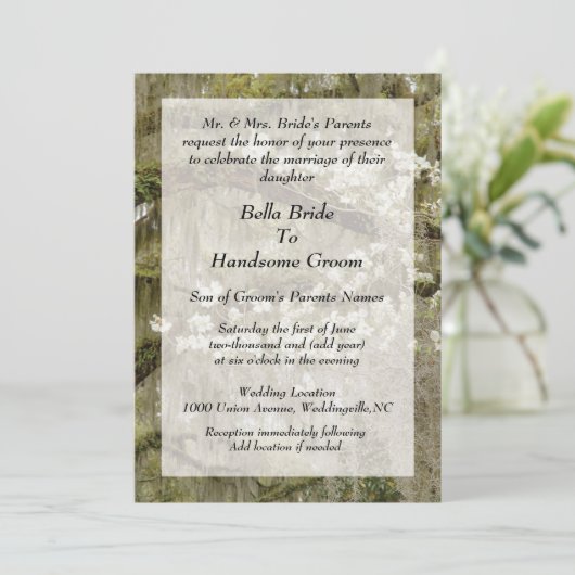 Uitnodiging voor Zuid-Charm Wedding (Staand voorkant)