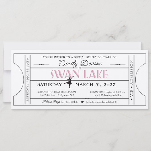 Uitnodiging voor Zwanenmeer Verjaardagsfeestje (Voorkant)