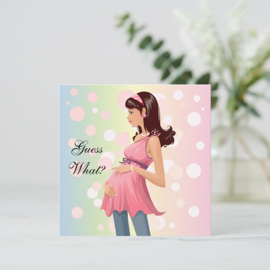 Uitnodiging voor zwangerschapsaankondiging (Staand voorkant)