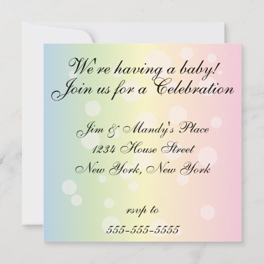 Uitnodiging voor zwangerschapsaankondiging (Achterkant)