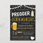 Uitnodiging voor zwangerschapsfeestje voor 'Pregge (Voorkant / Achterkant)