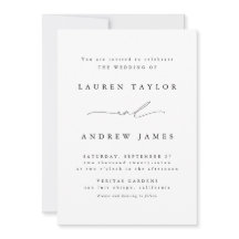 Uitnodiging voor zwart en wit moderne klassieke br