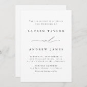 Uitnodiging voor zwart en wit moderne klassieke br (Voorkant / Achterkant)