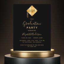 Uitnodiging voor zwart-gouden afstudeerfeest 2023