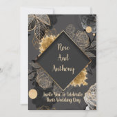 Uitnodiging voor zwart/goudweddenschappen (Voorkant)