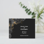 Uitnodiging voor zwart-roze huwelijksjubileumfeest (Staand voorkant)