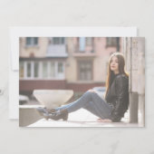 Uitnodiging voor zwart-wit Afstuderen (Achterkant)