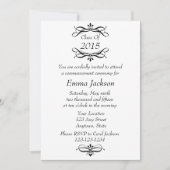 Uitnodiging voor zwart-wit Afstuderen / Aankondigi (Voorkant)