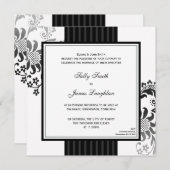 Uitnodiging voor zwart-wit en zwart-wit rond huwel (Voorkant / Achterkant)
