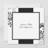 Uitnodiging voor zwart-wit en zwart-wit rond huwel (Achterkant)