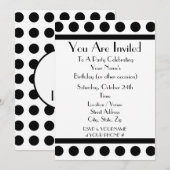 Uitnodiging voor zwart-wit feest (Voorkant / Achterkant)