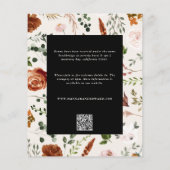 Uitnodiging voor zwarte botanische bruiloft flyer (Achterkant)