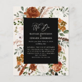 Uitnodiging voor zwarte botanische bruiloft flyer (Voorkant)