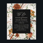 Uitnodiging voor zwarte botanische bruiloft flyer<br><div class="desc">Een budgetvriendelijke waterverf voor de bloemetjesbruiloft en een gedetailleerde kaart. Met prachtige roest,  terracotta,  wazige roze,  zwarte,  natuurlijke crème en groene pampas gras eucalyptus waterverf details. Deze moderne huwelijksuitnodiging zal zeker de stijl bepalen voor je grote dag.</div>