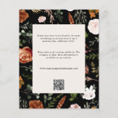 Uitnodiging voor zwarte botanische bruiloft flyer (Achterkant)