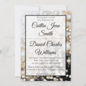 Uitnodiging voor zwarte en gouden bruiloft (Voorkant)