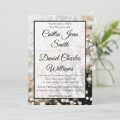 Uitnodiging voor zwarte en gouden bruiloft (Staand voorkant)