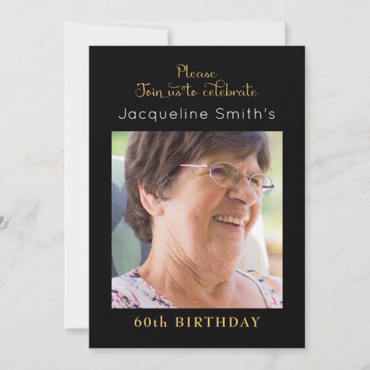 Uitnodiging voor zwarte en gouden feestdagen (Voorkant)