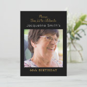 Uitnodiging voor zwarte en gouden feestdagen (Staand voorkant)