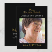 Uitnodiging voor zwarte en gouden feestdagen (Voorkant / Achterkant)