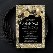 Uitnodiging voor zwarte en gouden verjaardag