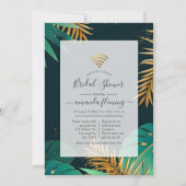 Uitnodiging voor zwarte en goudtropische virtuele (Voorkant)