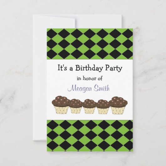 Uitnodiging voor zwarte en groene diamanten (Voorkant)