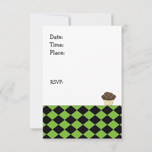 Uitnodiging voor zwarte en groene diamanten (Achterkant)