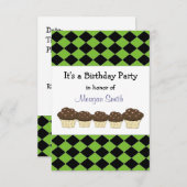 Uitnodiging voor zwarte en groene diamanten (Voorkant / Achterkant)