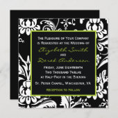 Uitnodiging voor zwarte en groene hedendaagse Dama (Voorkant / Achterkant)