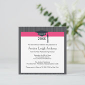 Uitnodiging voor zwarte en roze gradatie (Staand voorkant)