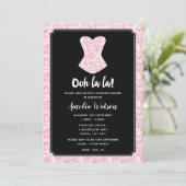 Uitnodiging voor zwarte en Roze Lace Lingerie (Staand voorkant)