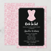 Uitnodiging voor zwarte en Roze Lace Lingerie (Voorkant / Achterkant)
