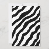 Uitnodiging voor zwarte en roze Zebra (Achterkant)